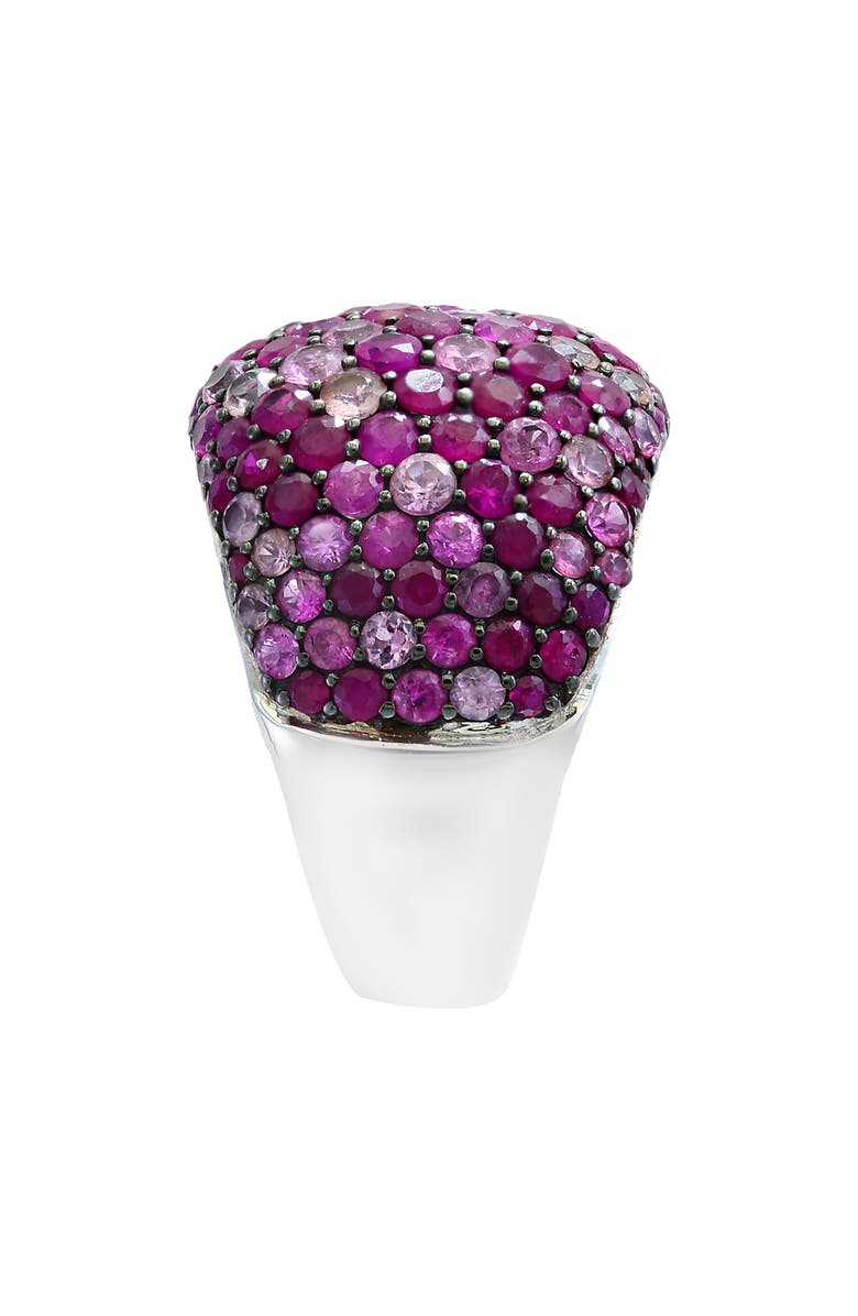 EFFY Sterling Silver Pavé Ruby Domed Ring, Alternate, color, Pink