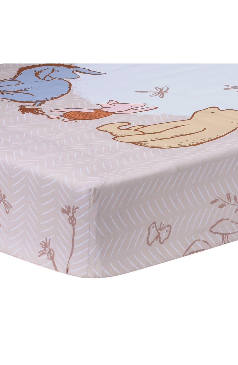Lambs & Ivy Disney Baby Pooh Bear & Pals Photo Op Cotton Baby Fitted Crib Sheet, Alternate, color, Cream