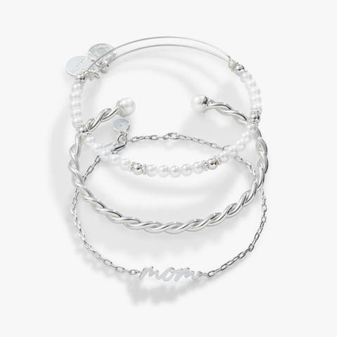 Mom Script Bracelet, Set of 3