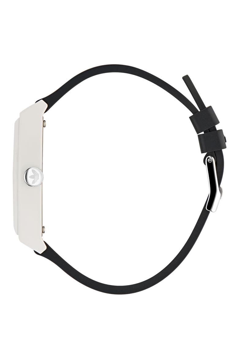 AO Street Project 2 White Logo Graphic Resin Strap Watch, 38mm, Alternate, color, BLACK