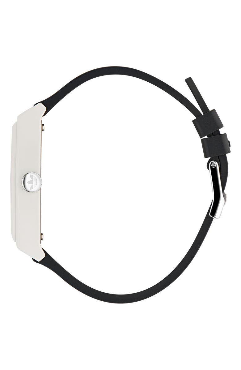 adidas AO Street Project 2 White Logo Graphic Resin Strap Watch, 38mm, Alternate, color, Black