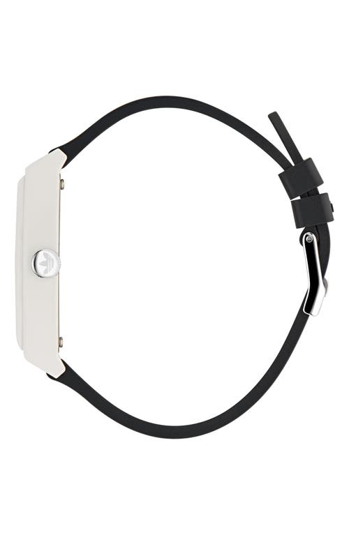 Adidas Originals Adidas Ao Street Project 2 White Logo Graphic Resin Strap Watch, 38mm In Black