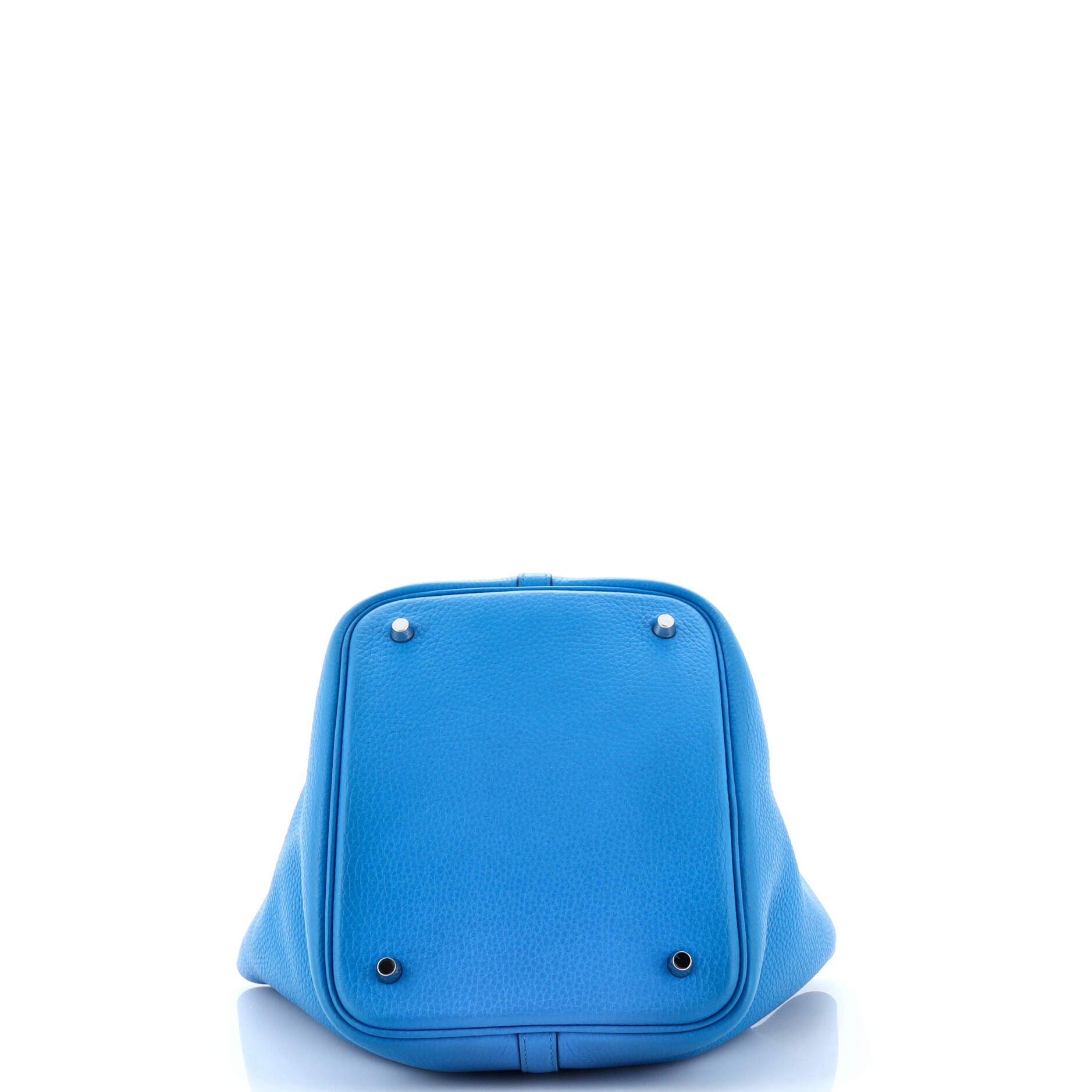 Pre-Owned Hermes Picotin Lock Bag Clemence MM, Alternate, color, Bleu Zanzibar