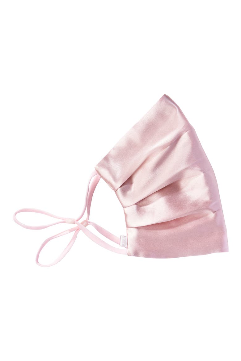 Pure Silk Adult Pleated Face Covering, Alternate, color, PINK