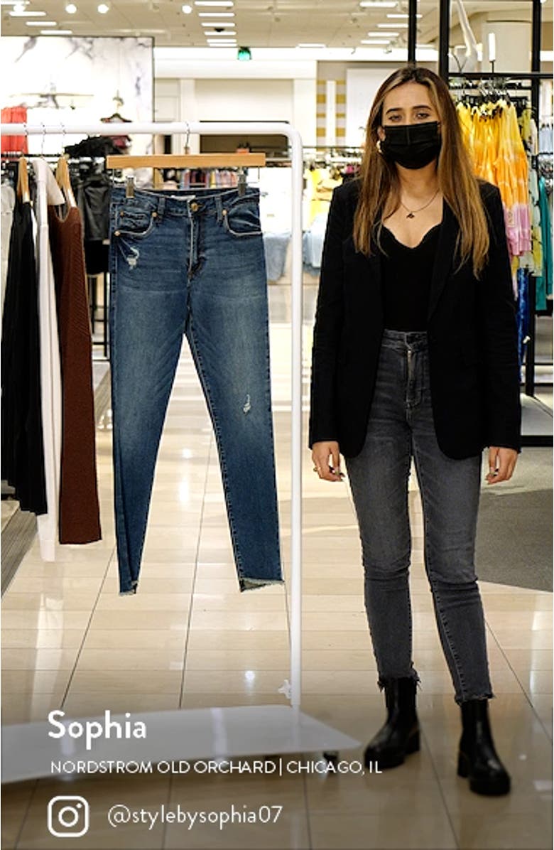 Ellie High Waist Fray Hem Ankle Skinny Jeans, sales video thumbnail