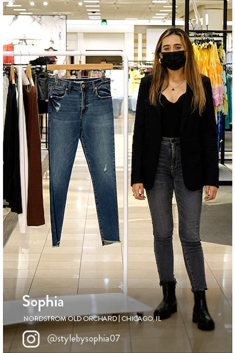 Ellie High Waist Fray Hem Ankle Skinny Jeans video