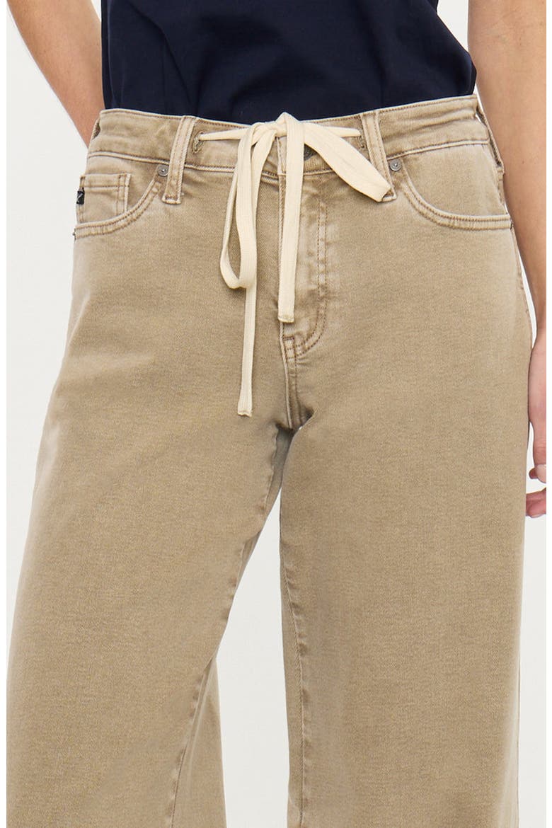 Natty Mid Rise Wide Flare Jeans, Alternate, color, Tan