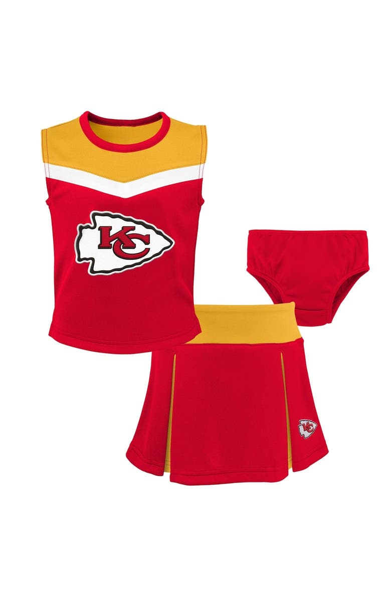 Outerstuff Girls Preschool Red Kansas City Chiefs Spirit Cheerleader Two-Piece Set with Bloomers, Main, color, Red