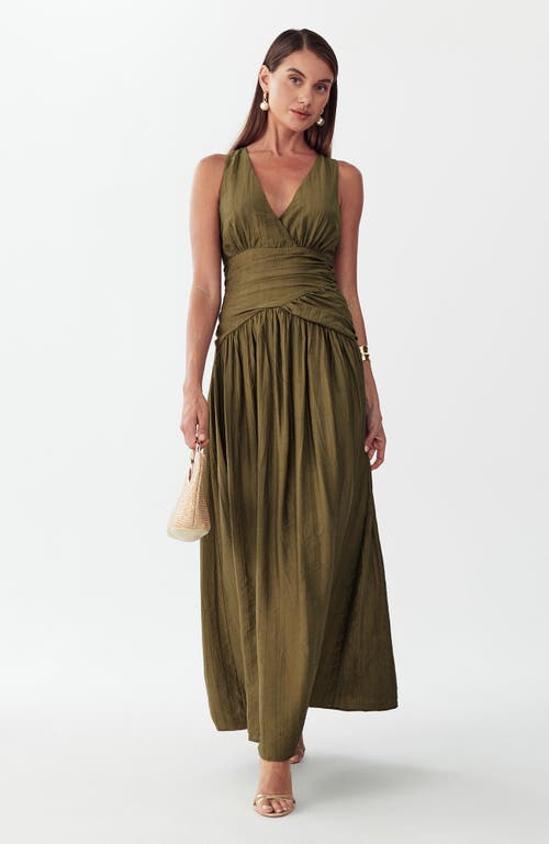 ST MRLO Jasa Midi Dress in Olive at Nordstrom, Size 10
