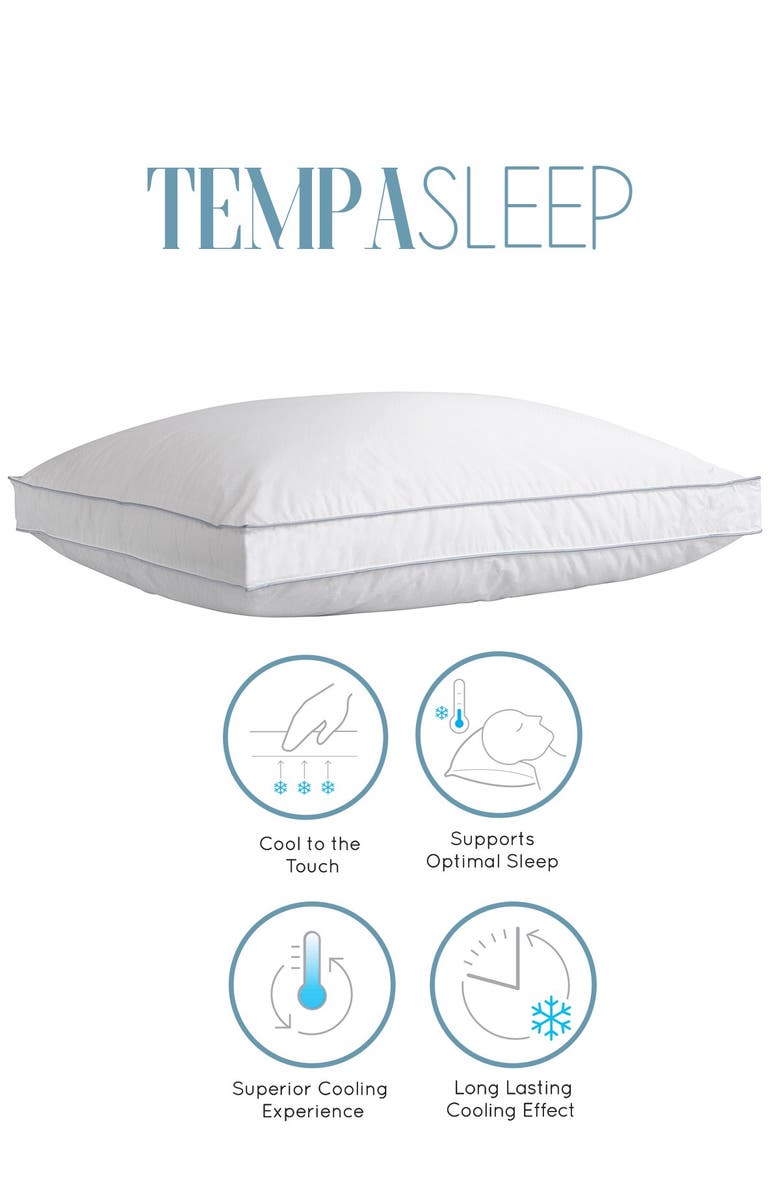 Allied Home Tempa Sleep Standard Cooling Cotton Down Alternative Gusseted Pillow, Alternate, color, White