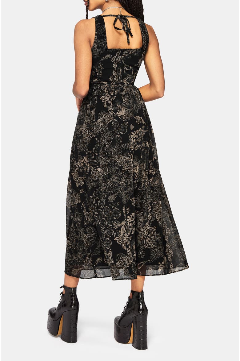 Surge Celtic Print Cami Midaxi Dress, Alternate, color, Black