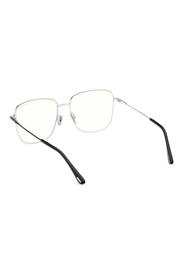 56mm Square Optical Glasses, Alternate, color, SHINY BLACK ENAMEL / PALLADIUM