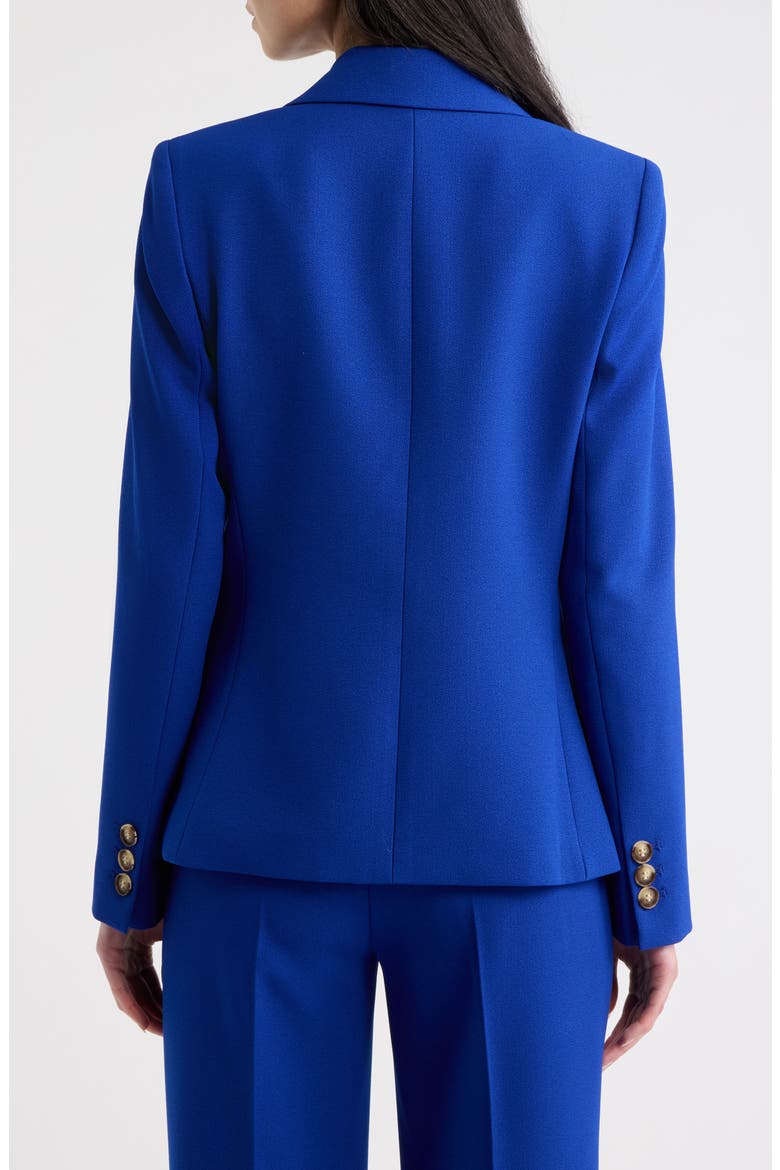Crepe Double Breasted Blazer, Alternate, color, COBALT