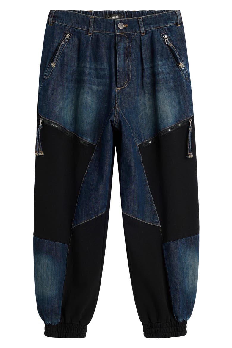 Barrel Leg Jeans, Alternate, color, MEDIUM BLUE