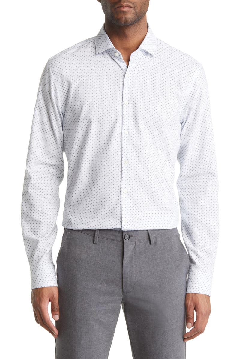 Nordstrom Tech Smart Trim Fit Non-Iron CoolMax<sup>®</sup> Dress Shirt, Main, color,