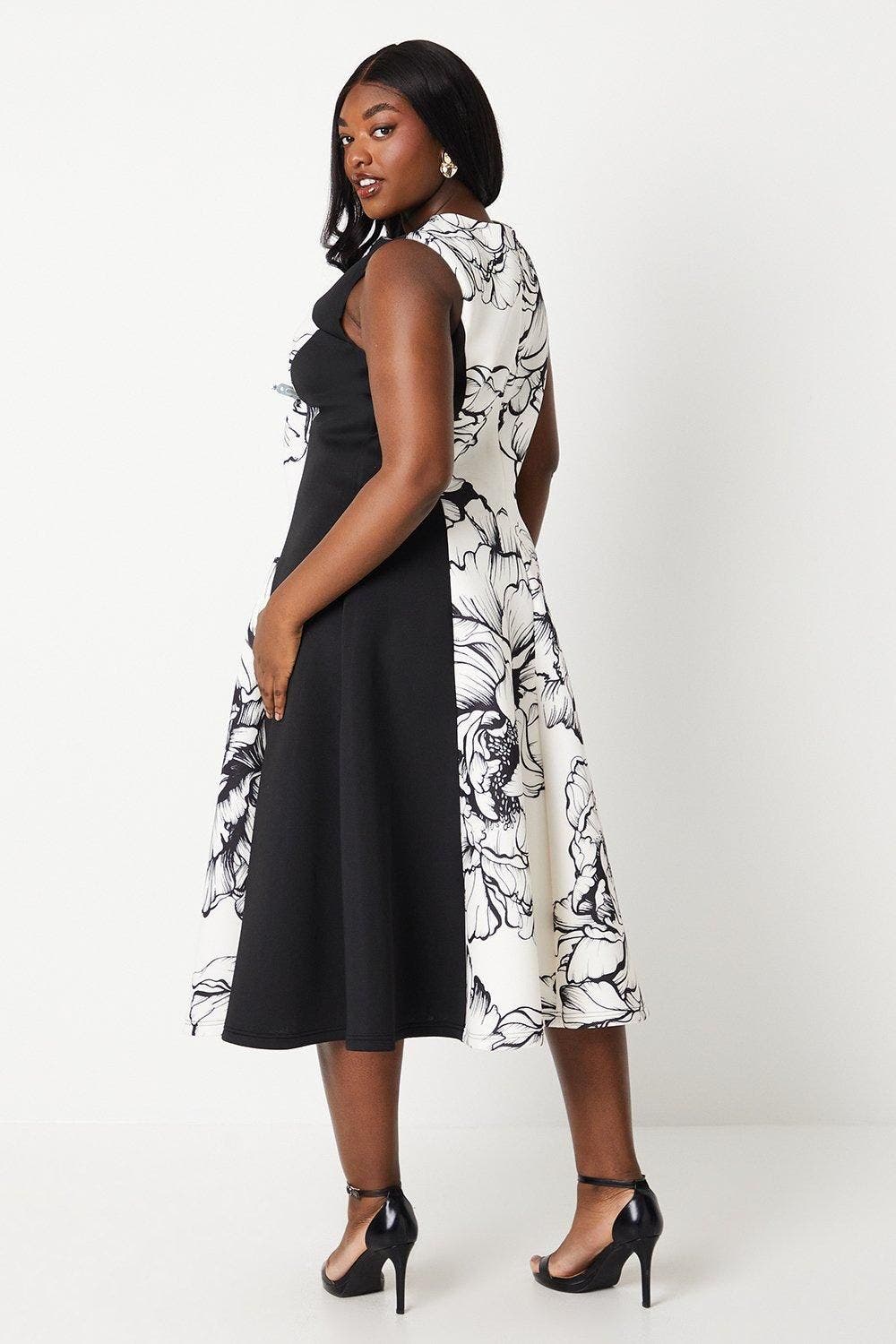 Plus Colour Block Scuba Midi Dress - image 2