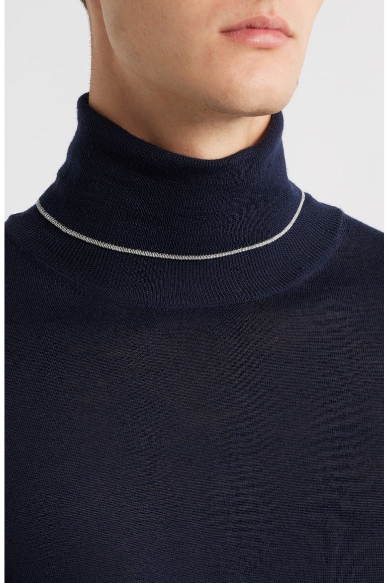 Turtleneck Wool Sweater, Alternate, color, NAVY