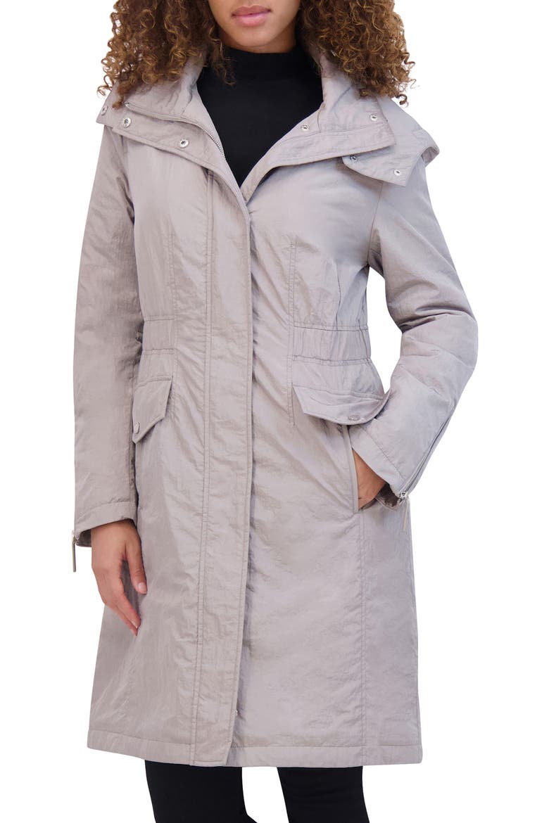 Water Resistant Hooded Jacket, Main, color, SILVER