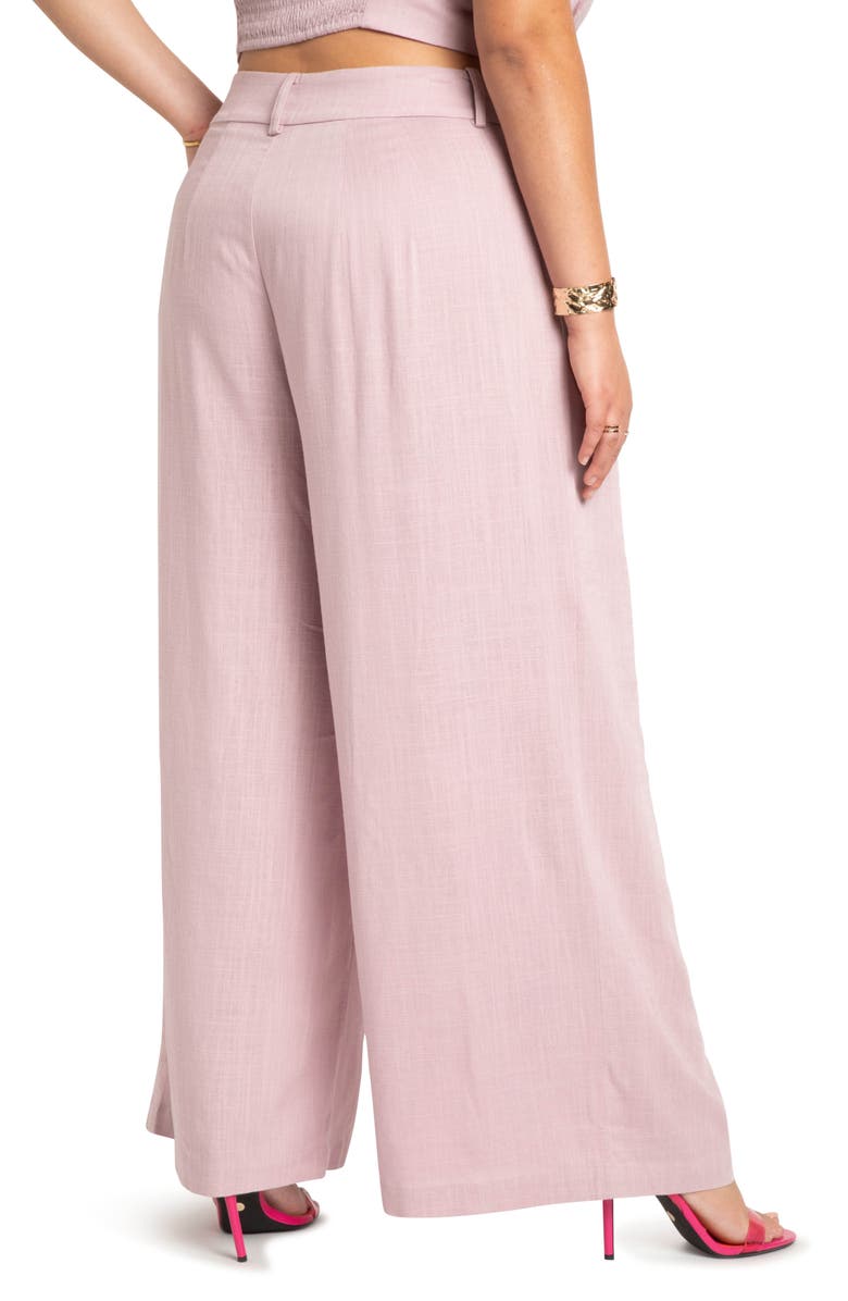 ELOQUII Pleated Front Wide Leg Pants, Alternate, color,