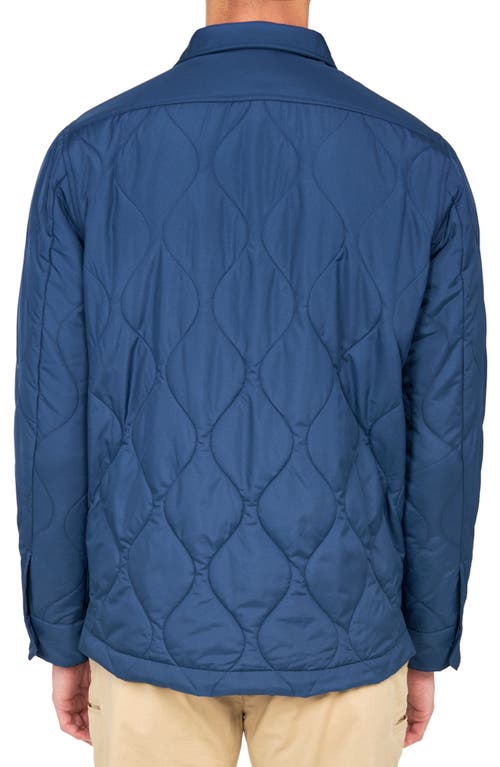 Brooklyn Brigade Solid Water Repellent Quilted Shirt Jacket In Blue