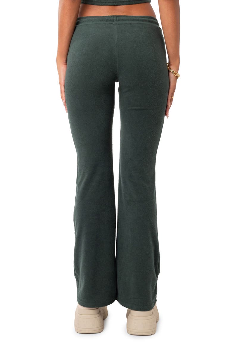 Terry Low Rise Flare Leg Pants, Alternate, color, GREEN