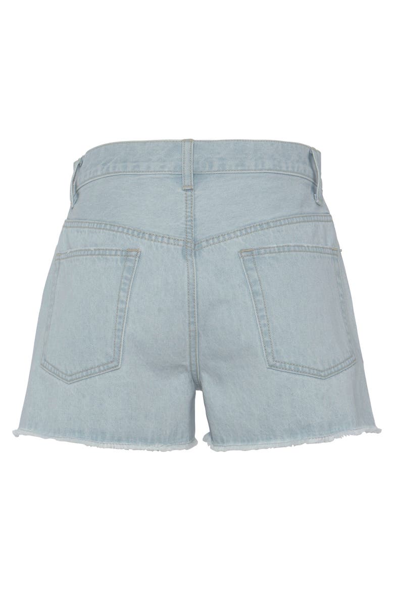 Mid Rise Frayed Hem Shorts, Alternate, color, Blue Wash