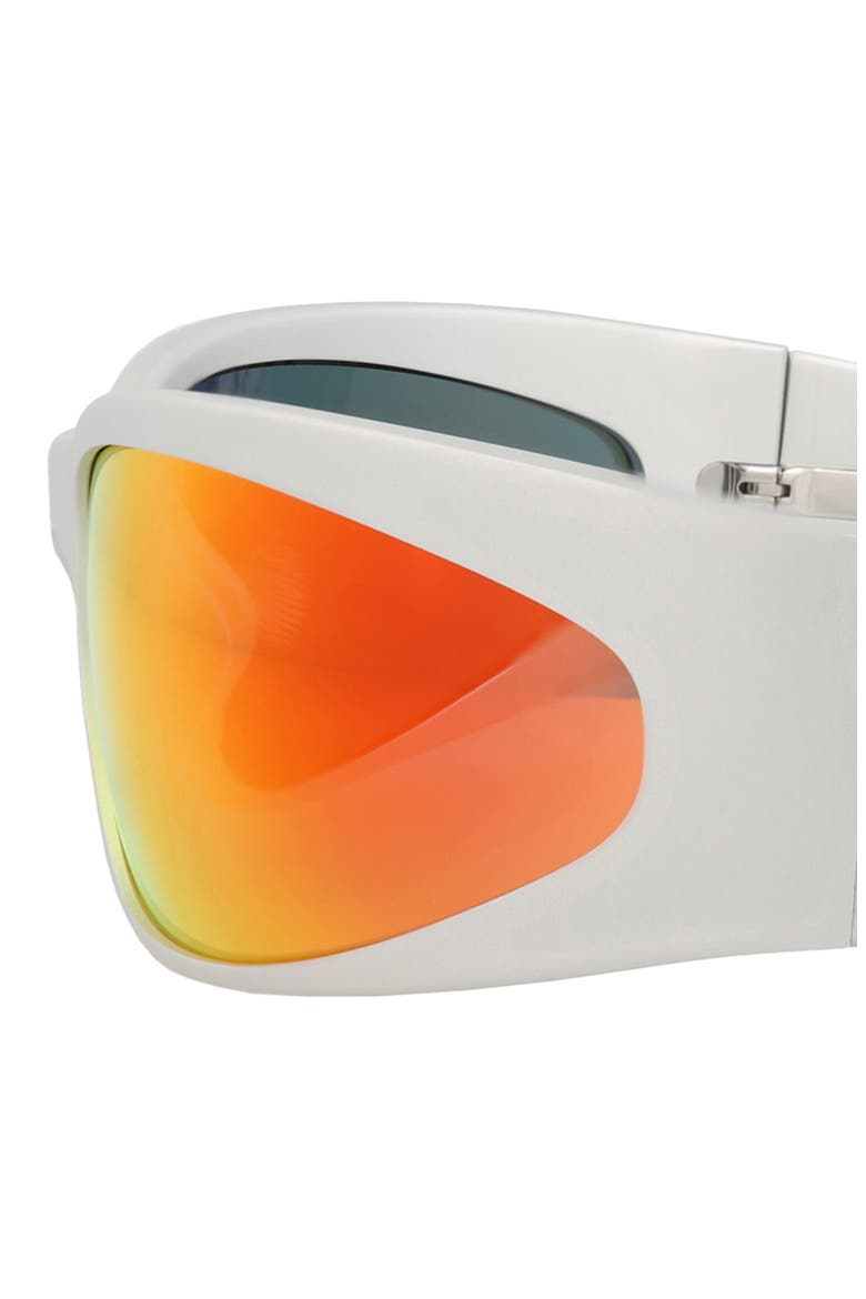 77mm Wrap Sunglasses, Alternate, color, SILVER SILVER RED