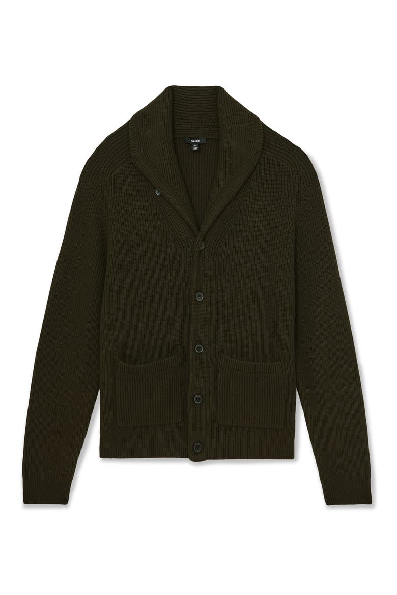 Cannon Rib Cardigan, Alternate, color, DARK OLIVE GREEN