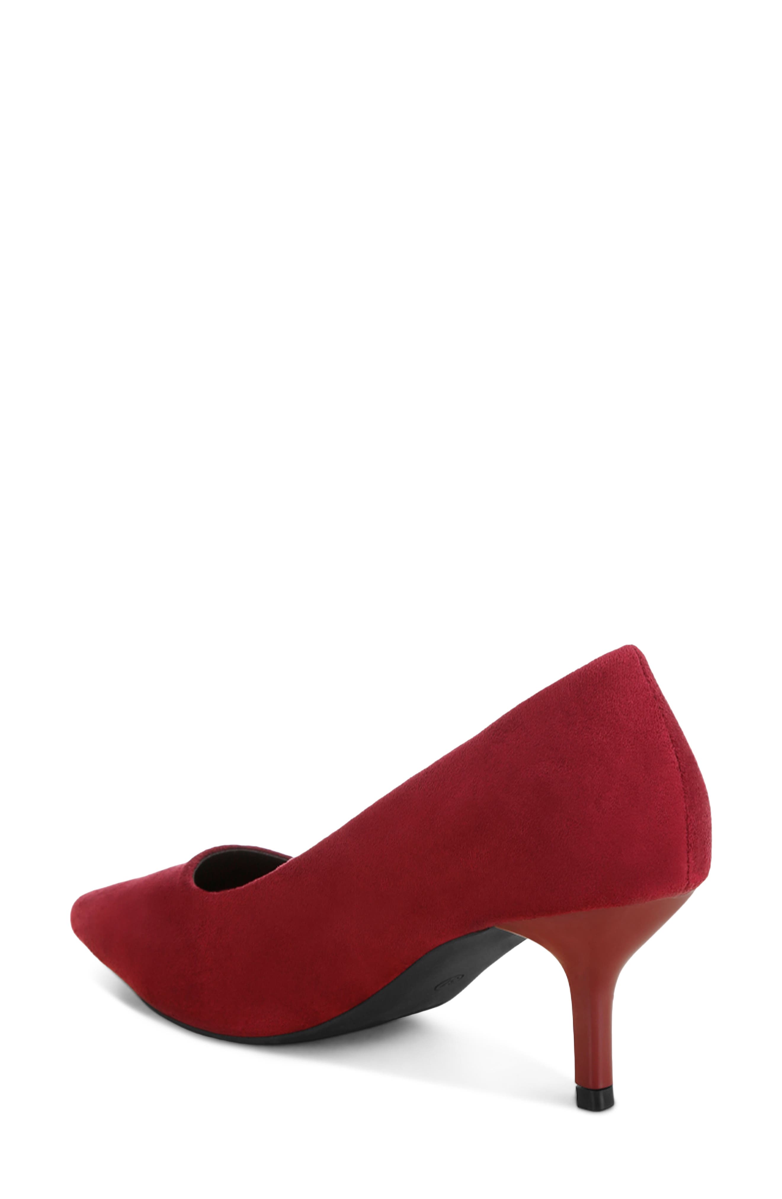 Iridese Leather Pump, Alternate, color, DARK RED SUEDE