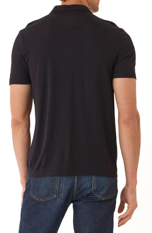 Threads 4 Thought Erick Solid Peached Piqué Zip Polo In Black