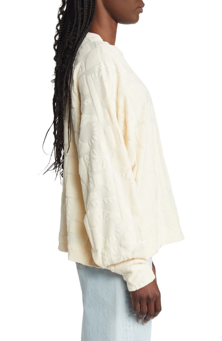 Rip Curl New Wave Cotton Blend Jacquard Sweatshirt, Alternate, color, 