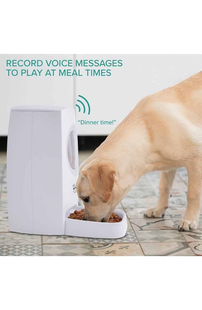 Arf Pets Automatic Pet Feeder w/ Portion Control, Voice Recorder, & Programmable Meal Scheduling, Alternate, color, White