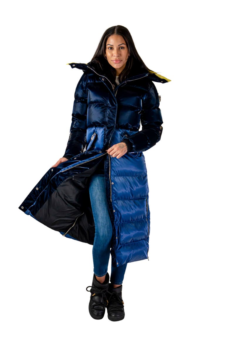 Women's Bird of Paradise Quilted Coat, Alternate, color, ALL WET BLUE YELLOW