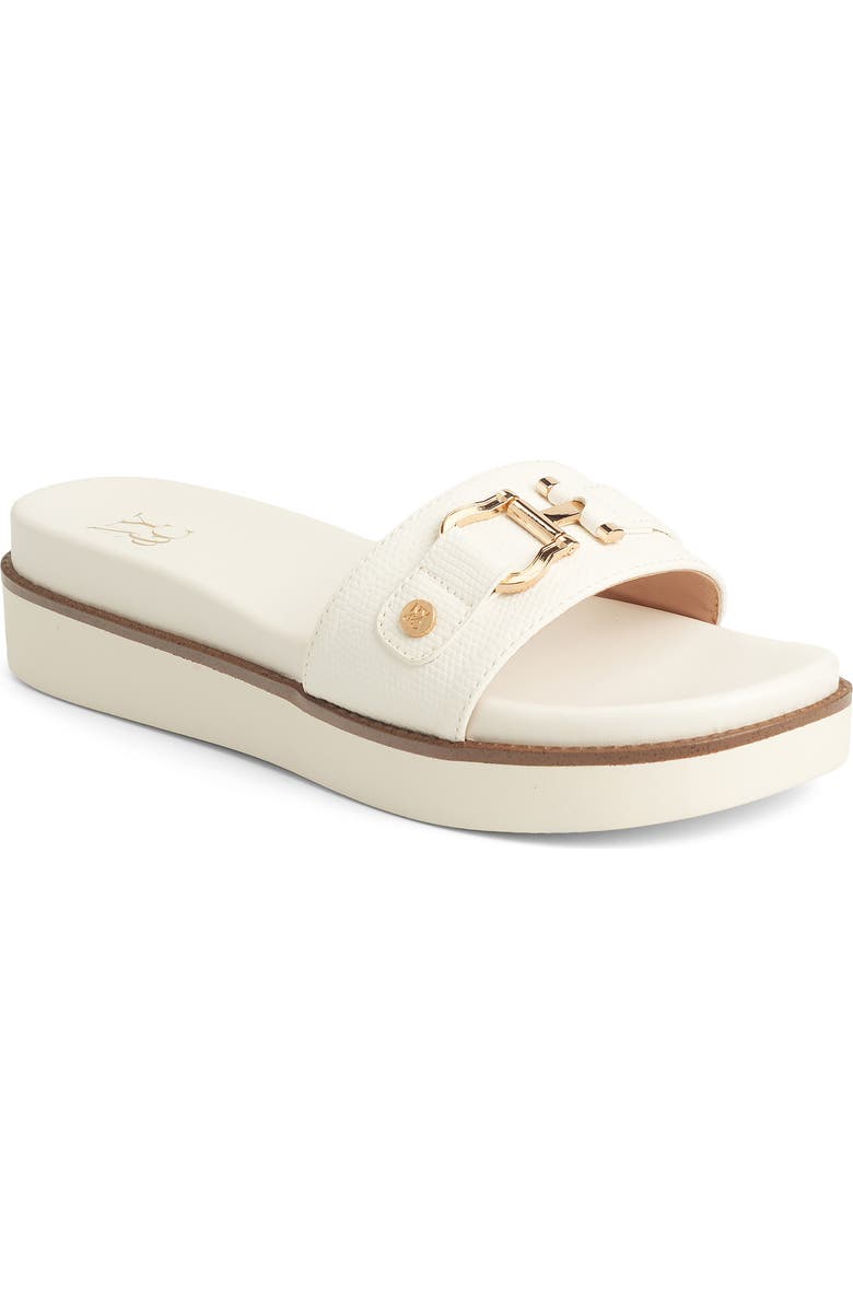 NEW YORK AND COMPANY Carlyn Platform Wedge Slide Sandal, Main, color, White