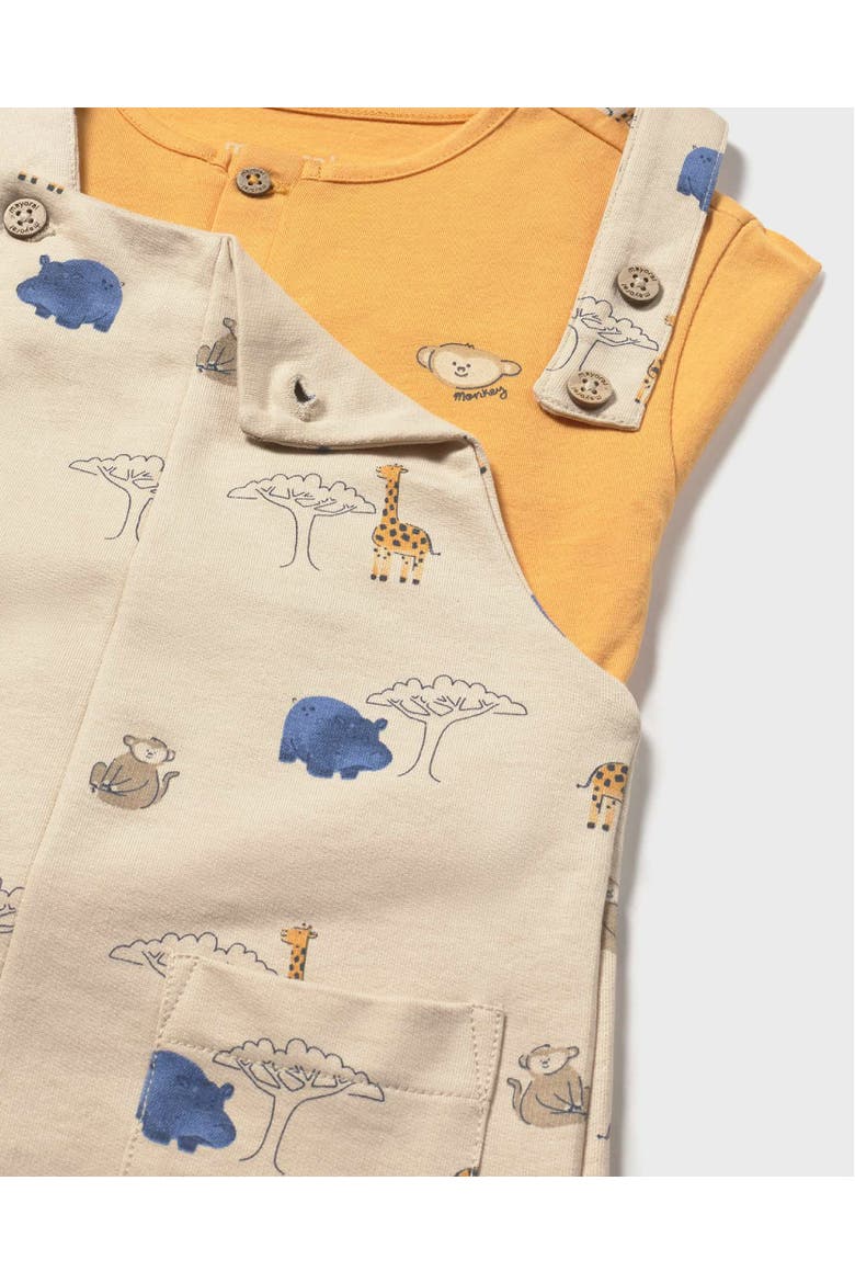 Graphic Tee and Printed Dungarees Set, Alternate, color, Yellow