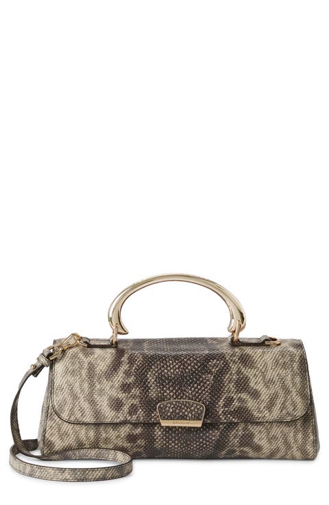 Dayan Embossed Leather Shoulder Bag