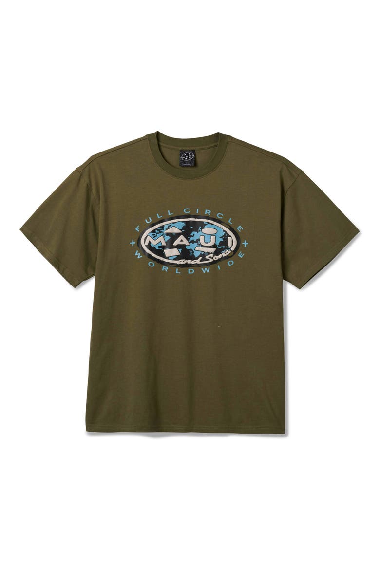Full Circle Cotton Graphic T-Shirt, Alternate, color, OLIVE