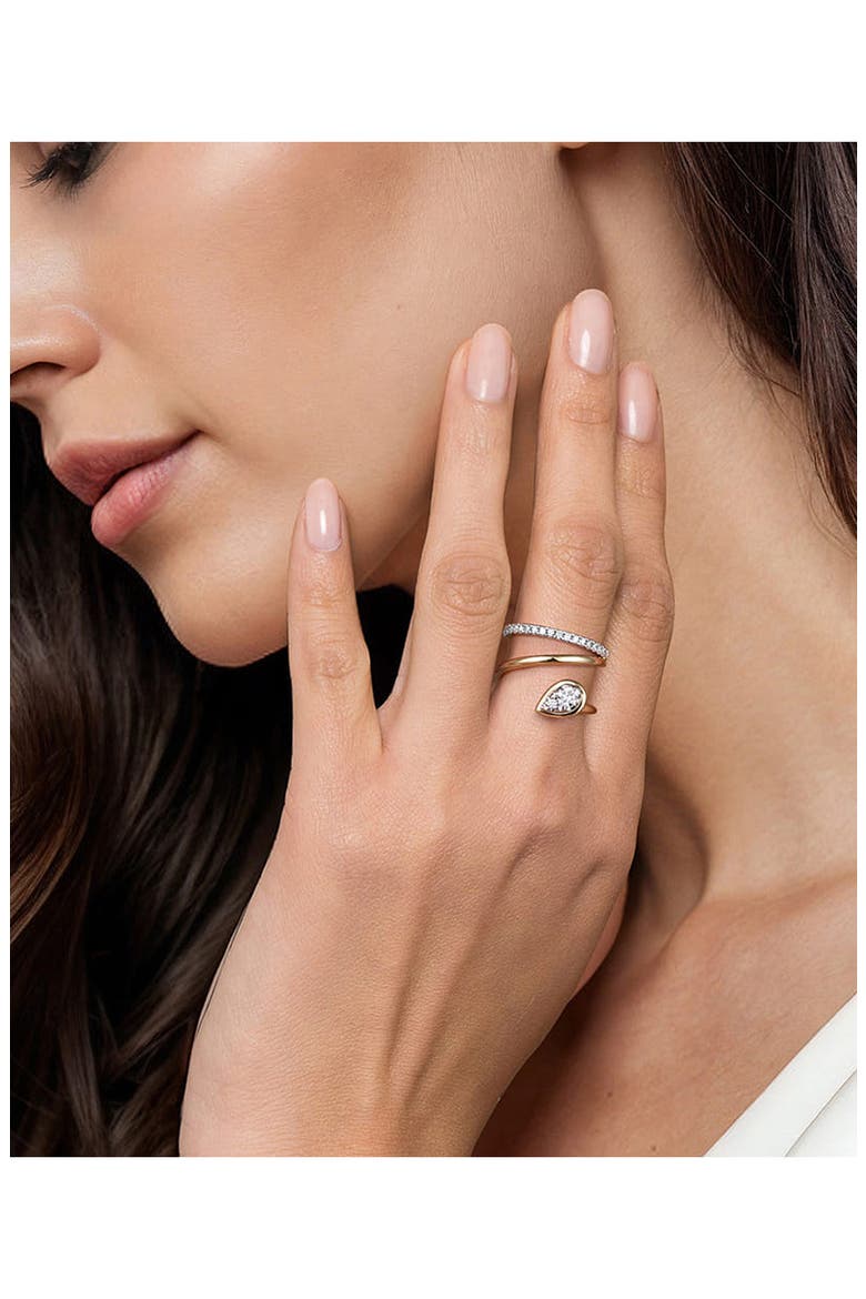 Two-Tone 14K Gold Diamond Wide Band Wrap Ring, Alternate, color, TWO TONE