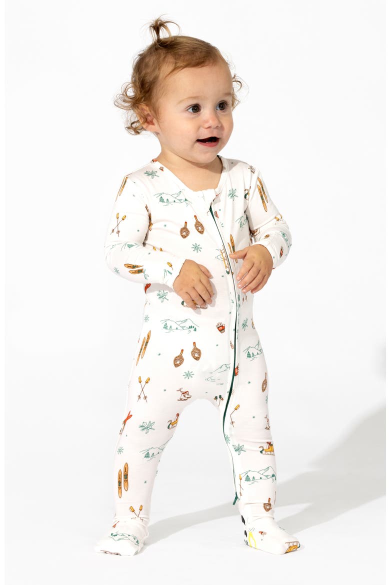 Kids' Vintage Holiday Convertible Footie Pajamas, Alternate, color, VINTAGE HOLIDAY