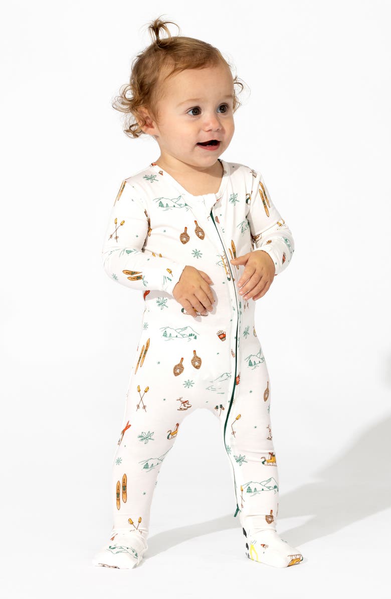 Bellabu Bear Kids' Vintage Holiday Convertible Footie Pajamas, Alternate, color, 