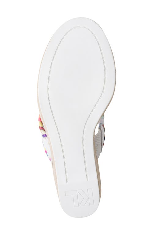 Karl Lagerfeld Paris Charcel Double Strap Espadrille Wedge Sandal In Bright White