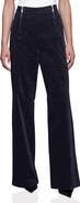 Avec Les Filles Double Zipper Wide Leg Velvet Pants