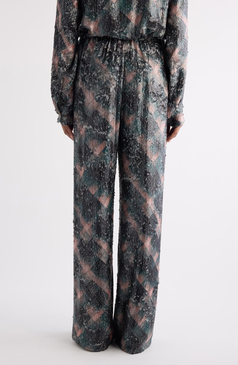 Dries Van Noten Puviss Sequin Embroidered Wide Leg Pants, Alternate, color, Bottle