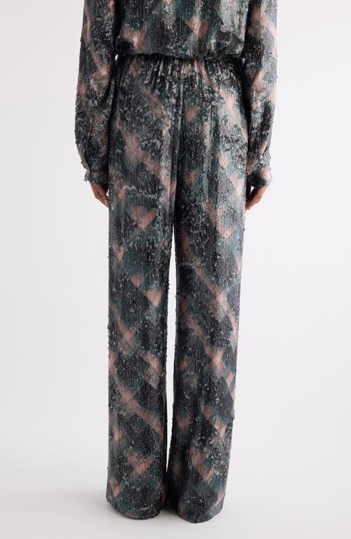 Dries Van Noten Waistband Pants Wide Leg Textured Fabric In Gray