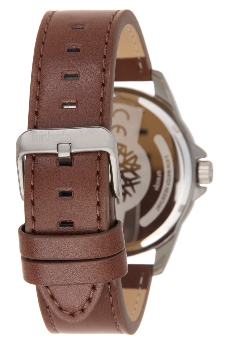 Dress Sport Quartz Chronograph Leather Strap Watch, 45mm, Alternate, color, BROWN
