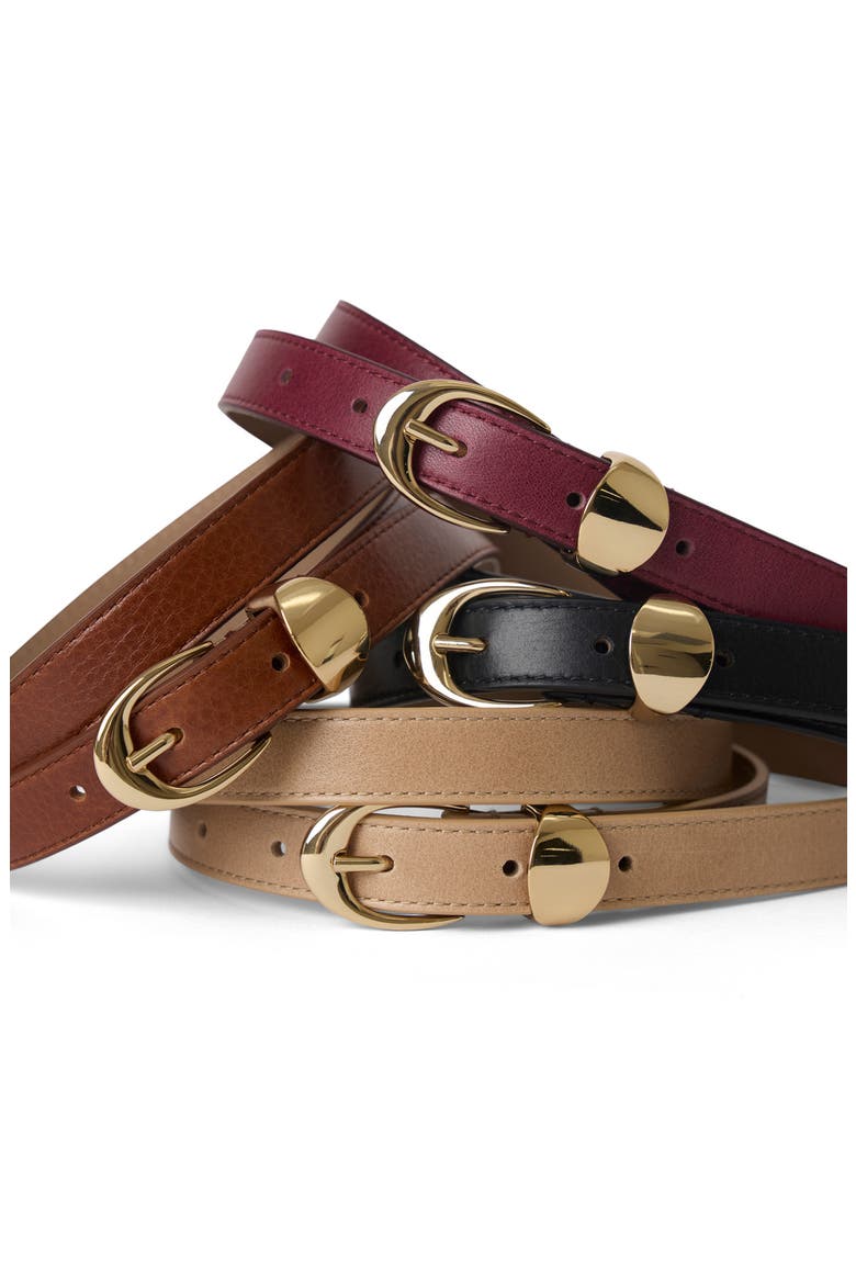 Sammy Skinny Leather Belt, Alternate, color, BLACK GOLD