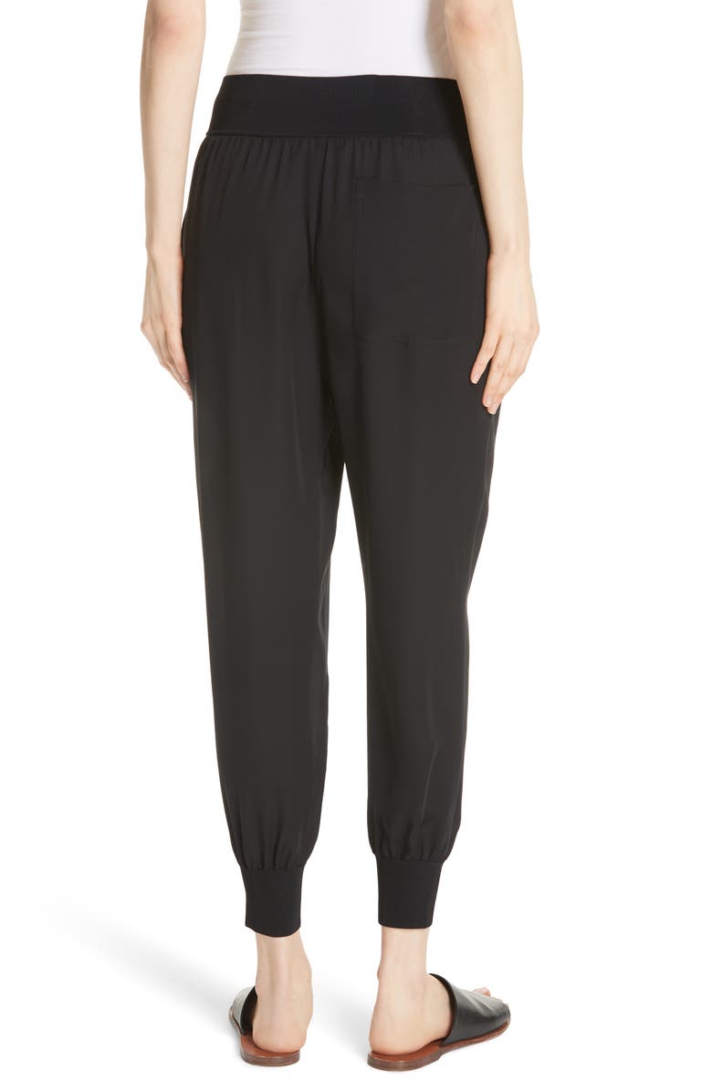Theory Silk Jogger Pants, Alternate, color,