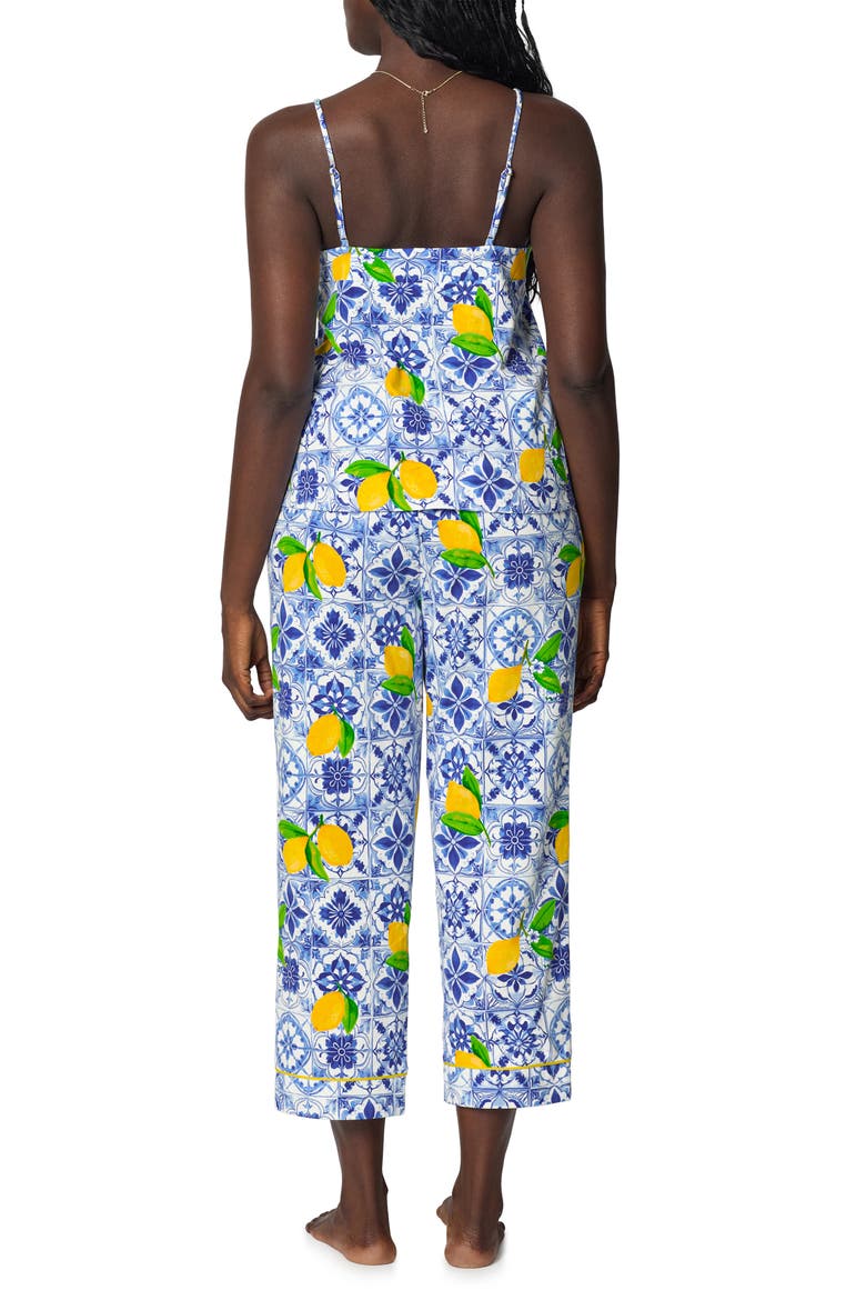 Print Crop Pajamas, Alternate, color, AZURE SUMMER