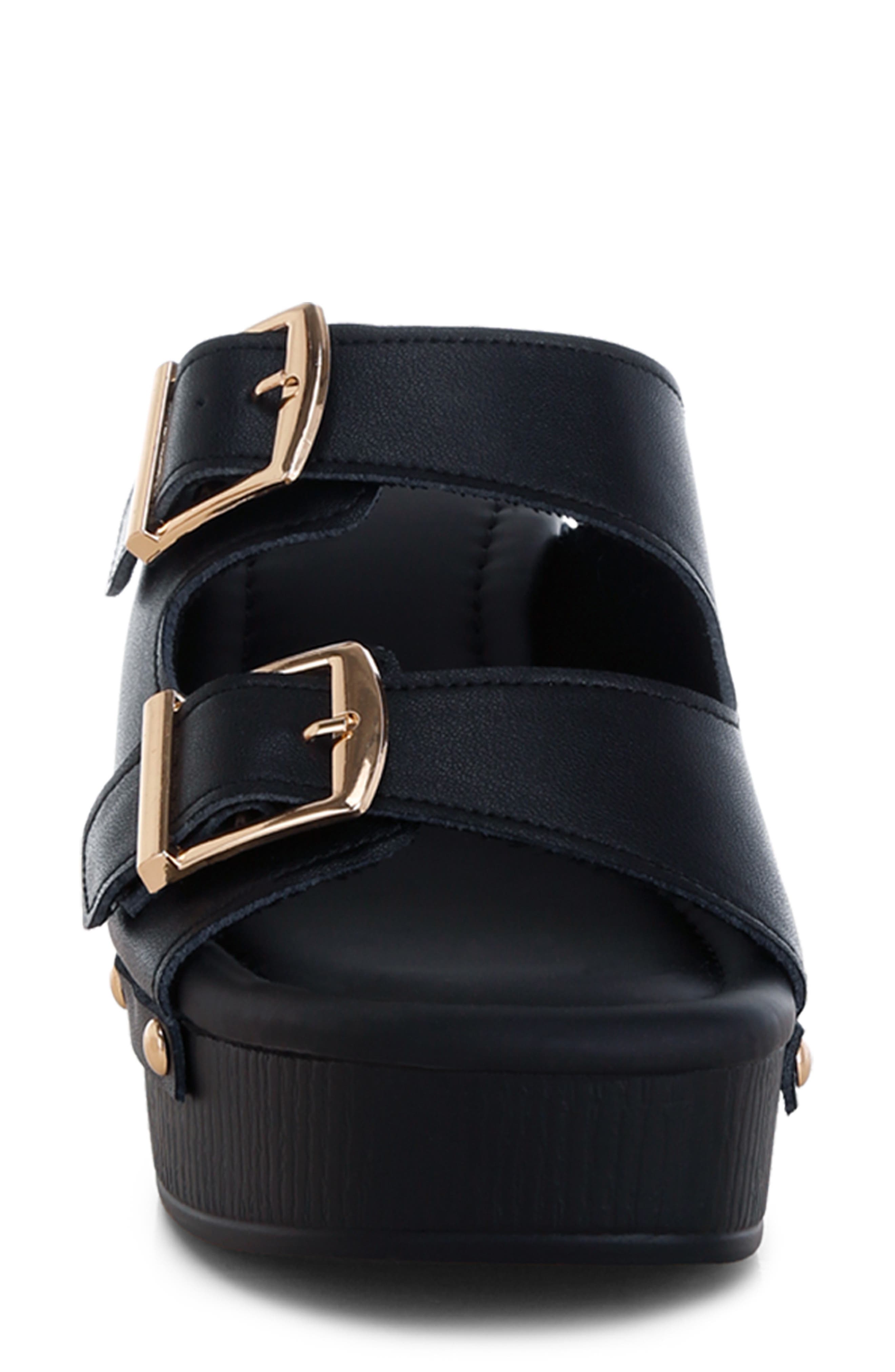 Rag & Co Kenna Double Buckle Strap Platform Sandal, Alternate, color, Black