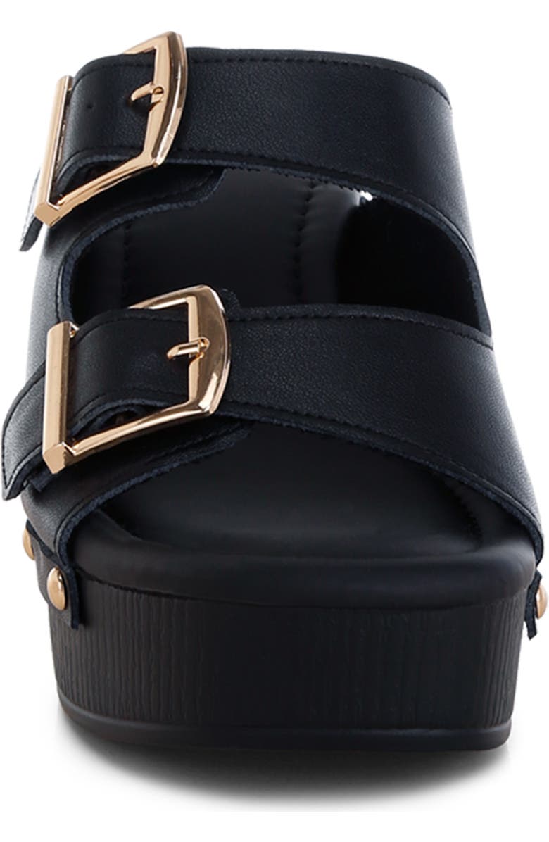 Rag & Co Kenna Double Buckle Strap Platform Sandal, Alternate, color, Black